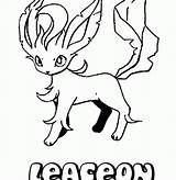 Leafeon Coloring Pages Pokemon Eevee Colouring Comments Popular Coloringhome sketch template