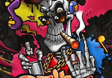 gambar grafiti tengkorak keren  graffiti skull street art