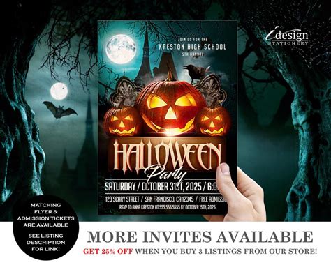 scary halloween invitation template printable halloween etsy