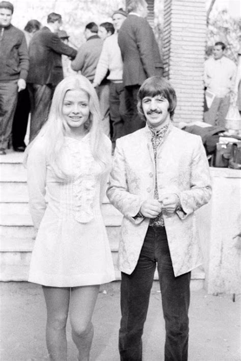 vintage photos of ringo starr and ewa aulin on the set of