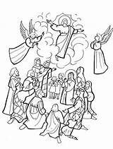 Ascension Acts Ascending Personnages Coloringhome sketch template