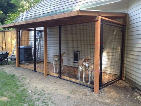 dog kennel attached  garage dogkennelattachedtogarage dog kennel outdoor diy dog kennel