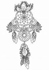 Coloring Pages Adults Dreamcatcher sketch template