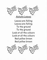 Poems Autumn Fall Leaves Kids Leaf Poem Preschool Songs Poetry Kindergarten Printable Reading Copy Sleeping Sing Toddlers Activities Circle Time sketch template
