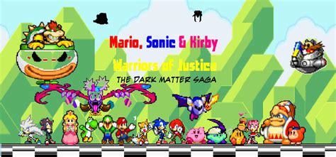 mario sonic  kirby warriors  justice dmscover  cartoonpharaoh