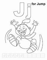 Coloring Pages Kids Letter Colouring Jj Jump Boys Printable Young sketch template
