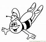 Bee Coloring Printable Maya Willy Flying Pages Color Cartoons sketch template