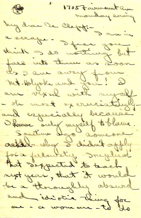 A Letter From Emma Longfellow Class Of 1904 To Her