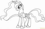 Pony Little Luna Pages Princess Coloring Color sketch template