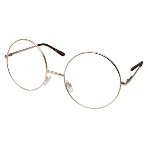 extra large round circle metal frame clear lens glasses non