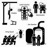 Death Penalty Methods Punishment Capital Execution Stick Figure Vector Icons Modern Clipart Pictogram sketch template