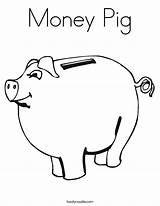 Coloring Piggy Bank Library Clipart sketch template