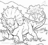 Triceratops Jurassic sketch template
