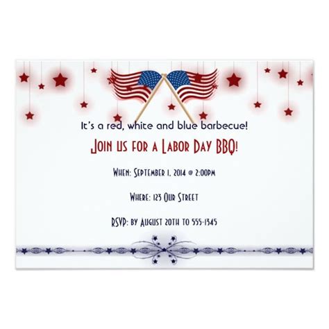 patriotic  flags  stars labor day invitation zazzlecom