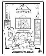 Coloring Satanic Book Cuddly Cute Materials Temple sketch template