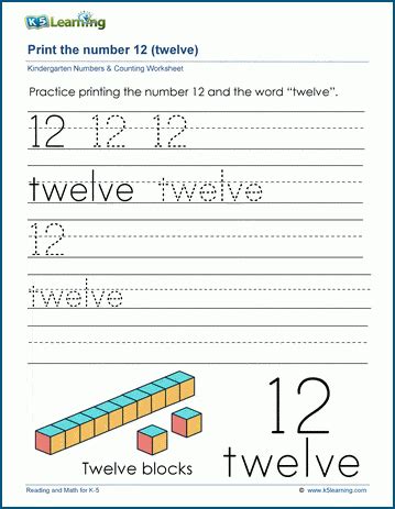 print  number  twelve  learning