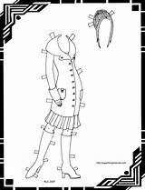 Doll Paper Printable Coloring Four Pdf Dolls sketch template