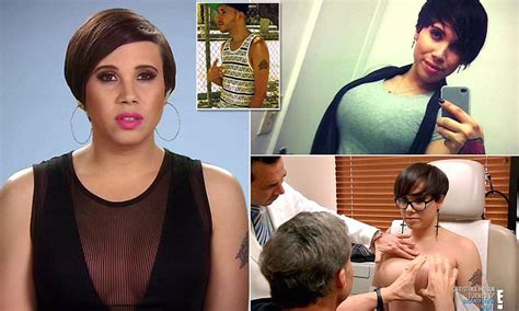 transgender woman  breast implants double  size  asked  daily mail