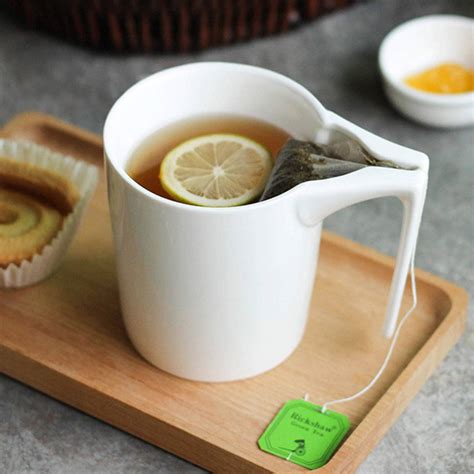 creative ceramic mug  slotted tea bag holder