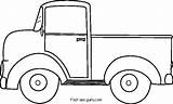 Truck Coloring Pages Pickup Old Ford Printable Template Kids Outline Pick Patterns Trucks Vintage Pattern Boys Templates Drawing Crafts Clipart sketch template