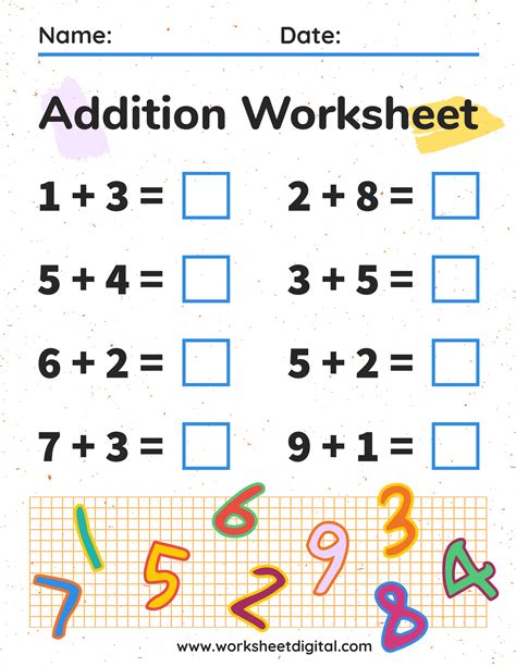 addition worksheet worksheet digital