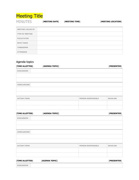 handy meeting minutes meeting notes templates