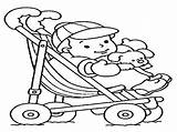 Baby Coloring Carriage Stroller Getcolorings Pages Getdrawings sketch template