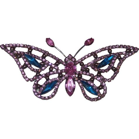 vintage rhinestone butterfly free real tits