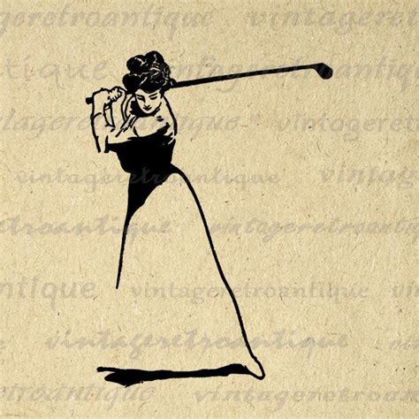 Golfer Lady Digital Printable Download Golf Image