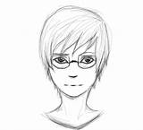 Anime Boy Nerd Drawing Getdrawings Global sketch template