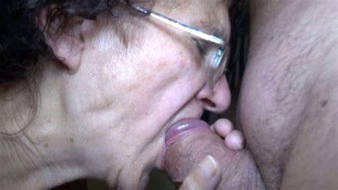 fou eyed granny gives her lover one hell of a blowjob