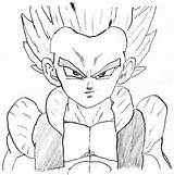 Saiyan Gotenks Goku Coloringhome Codes Insertion sketch template