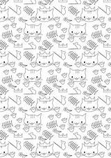 Cat Coloring Paper Printable Meinlilapark Birthday Ausdruckbares Freebie Pattern Kids Geschenkpapier Ein Happy Diy sketch template