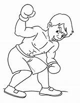 Boxing Coloring Defensive Pages Kids sketch template