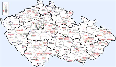 czech castles map czech republic mappery