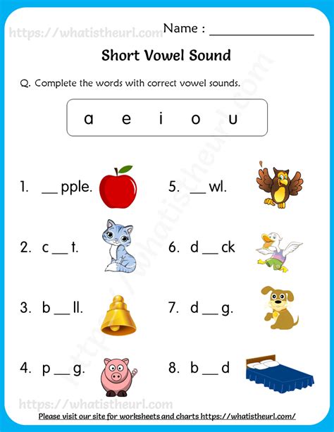 short vowel sounds worksheets  grade    home teacher