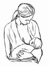 Breastfeeding Drawing Getdrawings sketch template