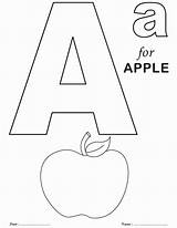 Letter Coloring Printable Apple Pages Preschool Alphabet sketch template