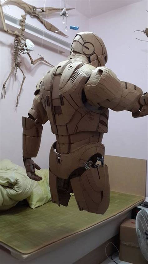 meet  tony stark  cardboard cardboard sculpture ironman costume