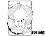 Pennywise Coloring Pages Fan Stephen Clown King Printable Template Kids Color sketch template