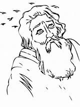 Elijah Prophet Wilderness Raven sketch template