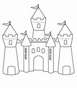 Coloriage Castle Castles Sheets Princesse sketch template