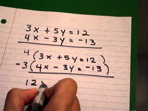 systems  linear equations elimination method part  youtube