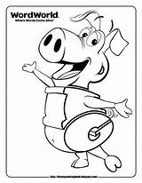 Coloring Pages Word Disney Wordworld Sheets Printable Colouring Kids Pig Template sketch template