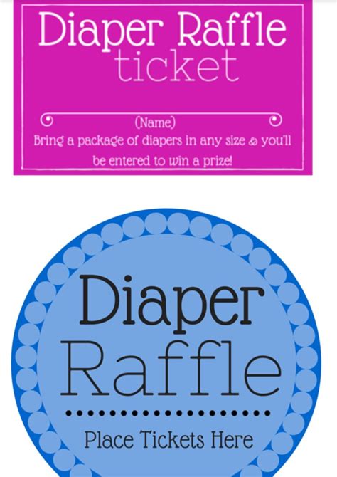 raffle template diaper raffle  enter  win baby shower games