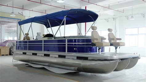 small electric aluminium catamaran electric motor pontoon boat  enclosure side curtains