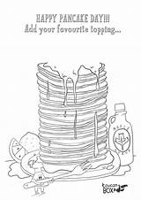 Tuesday Shrove Colouring Fun Colour Pancakes sketch template