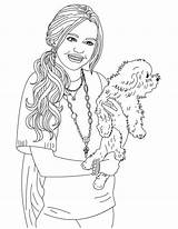 Montana Hannah Coloring Dog Miley Cute Her Netart sketch template