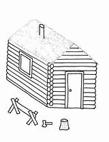 Log Drawing House Cabin Coloring Printable Getdrawings sketch template