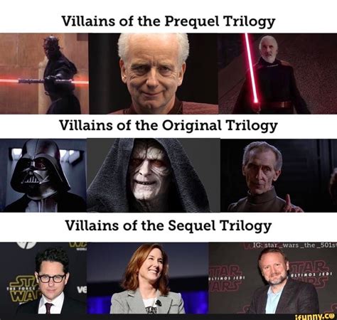 villains of the prequel trilogy villains of the original trilogy